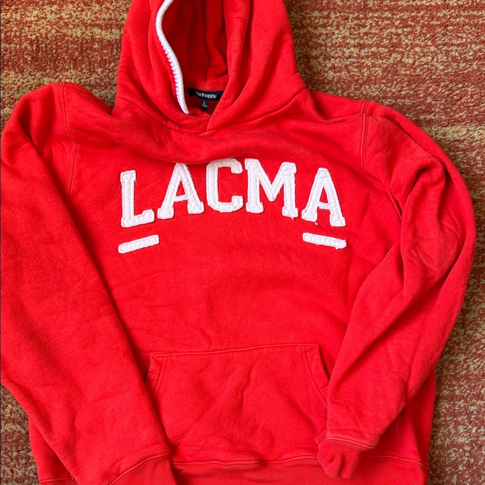 Madhappy LACMA Red Hoodie with Contrast Lettering